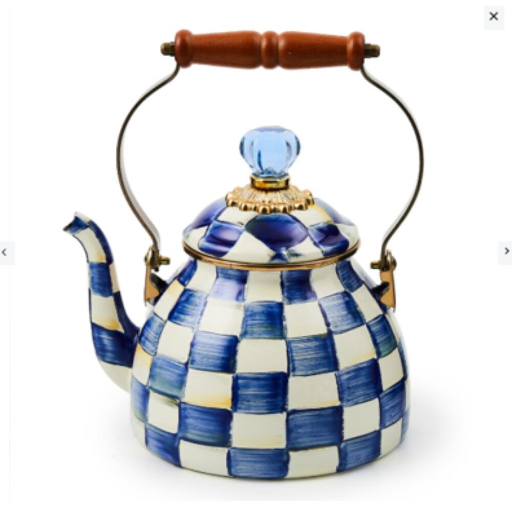 Mackenzie Childs Teapot - Royal Check